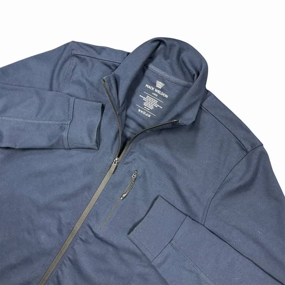 Mack Weldon Men’s Large Navy Full Zip Performance Jacket Stretch Zip Pocket